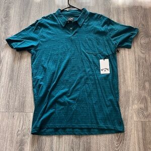 NWT Billabong Men's Polo Shirt - Teal Size L